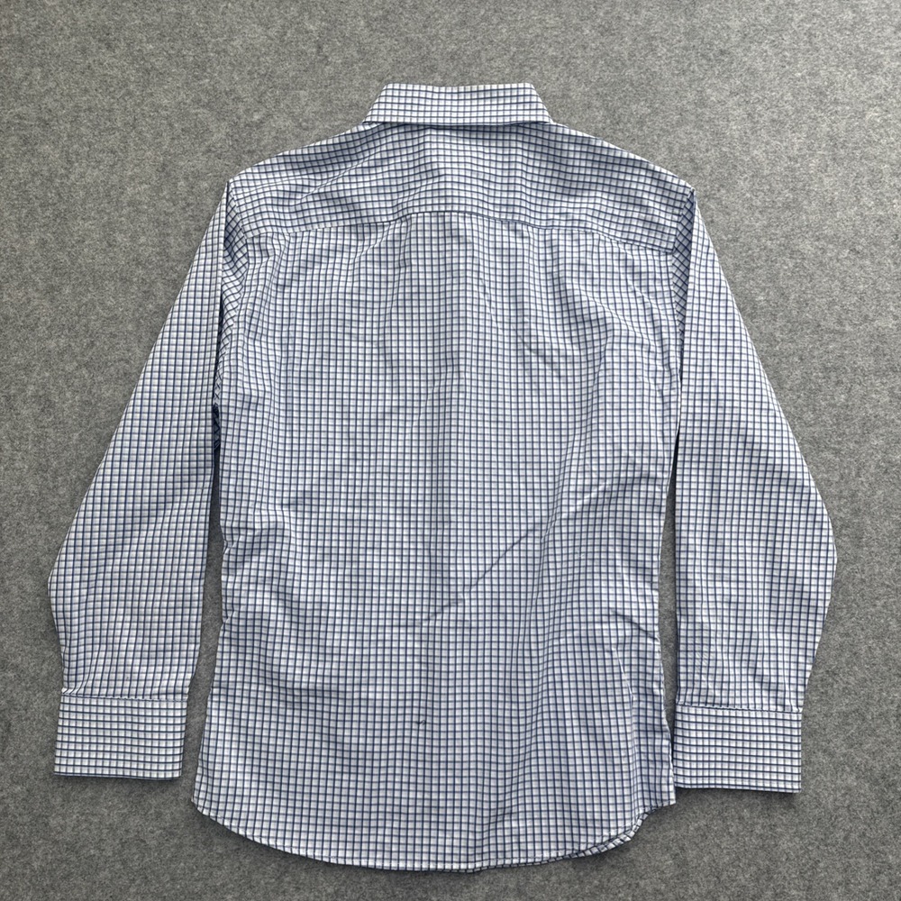 Banana Republic Long Sleeve Plaid Button Down Shirt Slim Fit Men's M Blue White - Picture 7 of 8